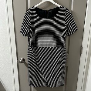 Black and white striped dress